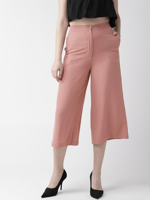 

QUIERO Women Dusty Pink Regular Fit Self-Striped Culottes