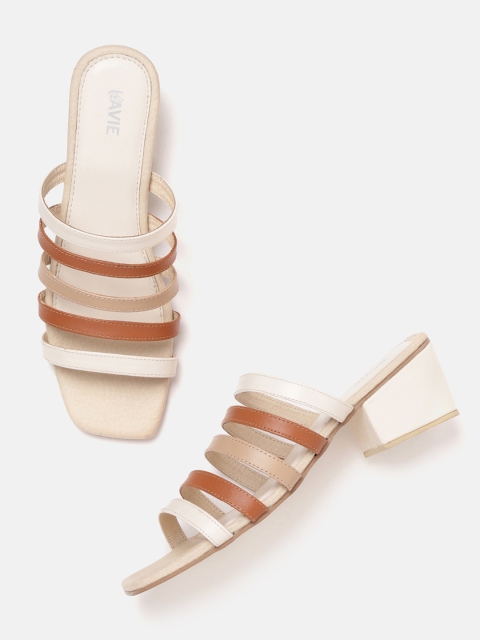 

Lavie Women Beige & Brown Colourblocked Strappy Heels