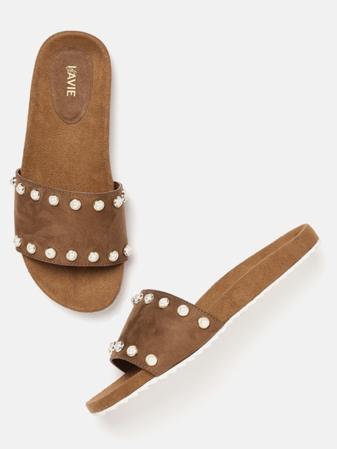 

Lavie Women Brown Beaded Open Toe Flats