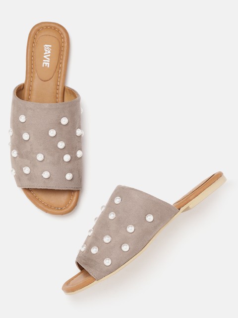 

Lavie Women Taupe Beaded Open Toe Mules