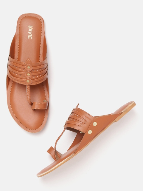 

Lavie Women Brown Solid One Toe Flats