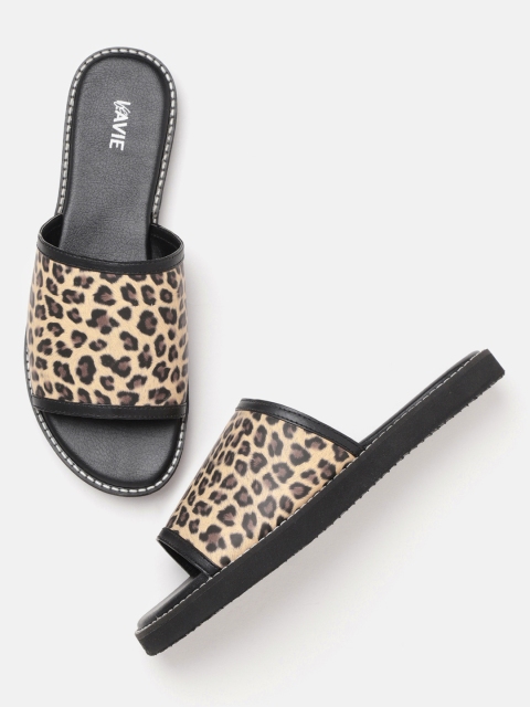 

Lavie Women Brown & Beige Animal Printed Open Toe Flats