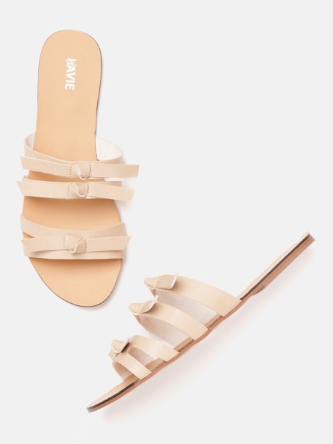 

Lavie Women Beiger Solid Open Toe Flats, Beige