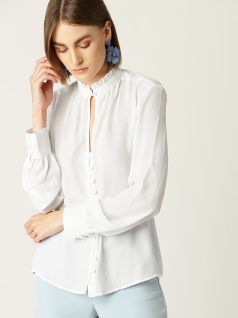 

MANGO Women White Regular Fit Solid Casual Shirt