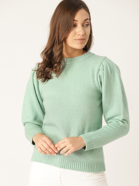 

MANGO Women Green Solid Sweater