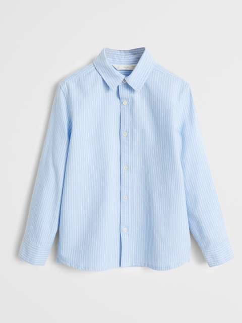 

Mango Kids Boys Blue & White Regular Fit Striped Casual Shirt