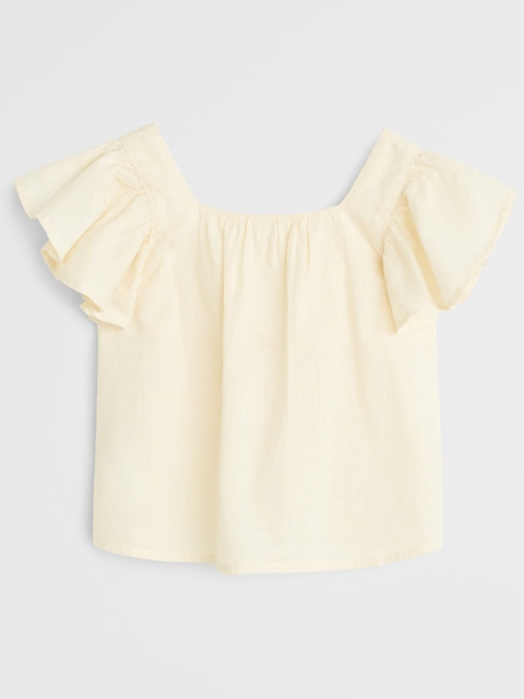 

Mango Kids Girls Cream-Coloured Solid A-Line Top