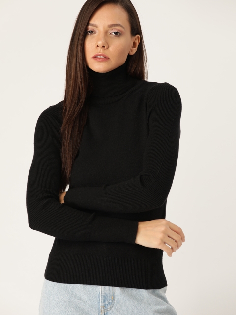 

MANGO Women Black Solid Pullover Sweater