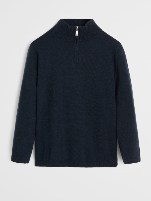 

Mango Kids Boys Navy Blue Solid Pullover