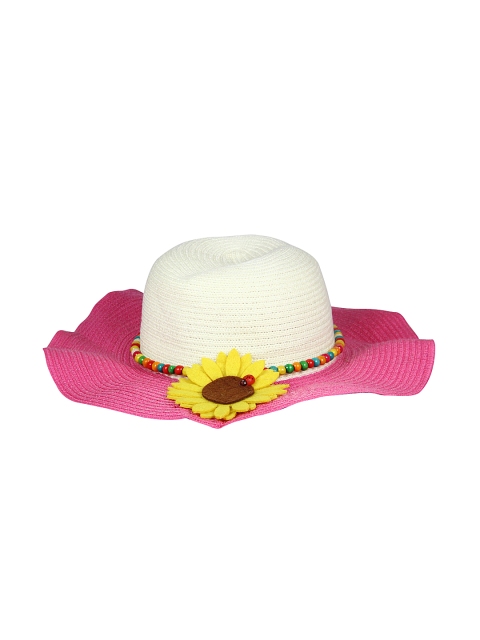 

FabSeasons Girls Pink & White Hat