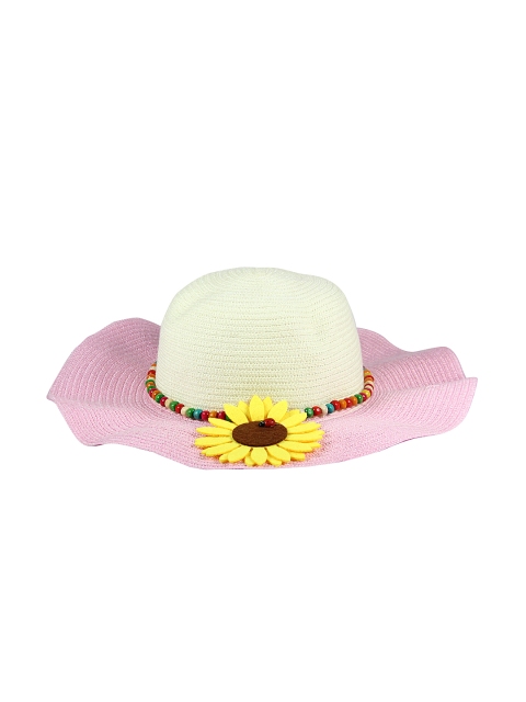 

FabSeasons Girls Pink & White Hat