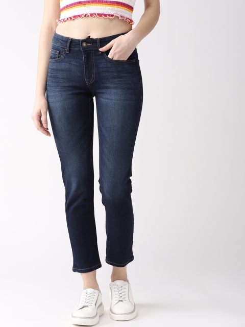 

Marks & Spencer Women Navy Blue Straight Fit Mid-Rise Clean Look Stretchable Jeans