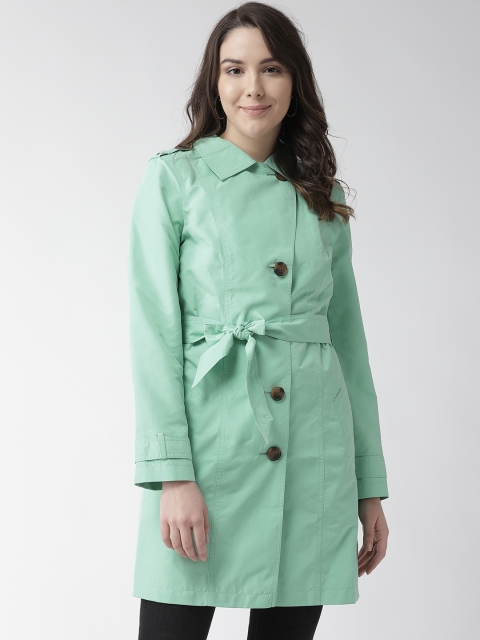 

Marks & Spencer Women Green Solid Trench Coat