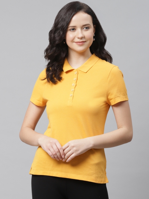 

Marks & Spencer Women Yellow Solid Polo Collar T-shirt