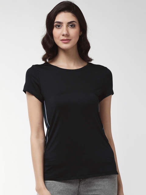 

Marks & Spencer Women Black Solid Loose Fit Round Neck T-shirt