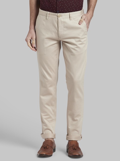 

Parx Men Beige Regular Fit Solid Regular Trousers, Tan