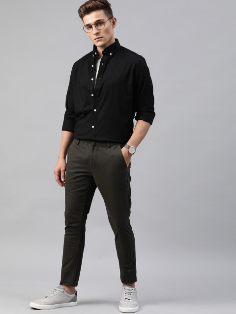 

Nautica Men Black Slim Fit Solid Casual Shirt