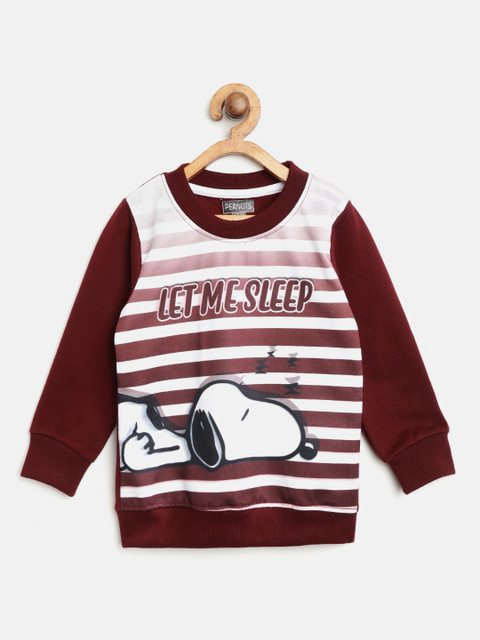 

Eteenz Boys Burgundy & White Striped Sweatshirt