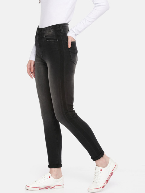 

Pepe Jeans Women Black Davina Dion Skinny High-Rise Clean Look Stretchable Cropped Jeans
