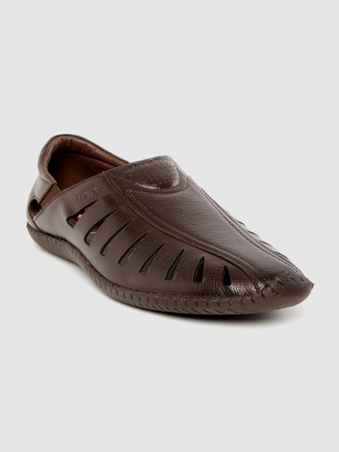 

Lee Cooper Men Coffee Brown Solid Leather Shoe-Style Sandals