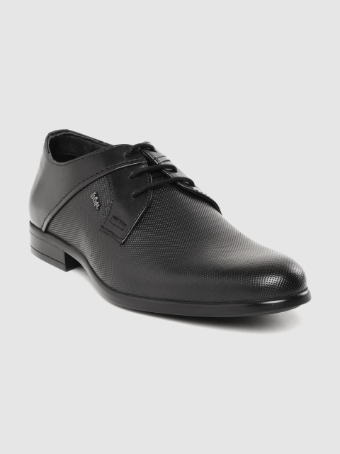 

Lee Cooper Men Black Perforated Formal Leather Derbys
