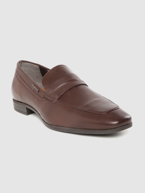 

Lee Cooper Men Coffee Brown Solid Leather Formal Slip-Ons