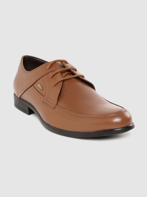 

Lee Cooper Men Tan Brown Solid Leather Derbys