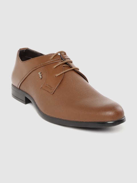 

Lee Cooper Men Brown Perforated Formal Leather Derbys