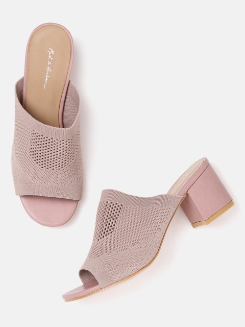 

Mast & Harbour Women Mauve Woven Design Mules