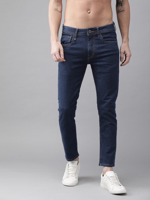 

Roadster Men Blue Skinny Fit Mid-Rise Clean Look Cropped Stretchable Jeans