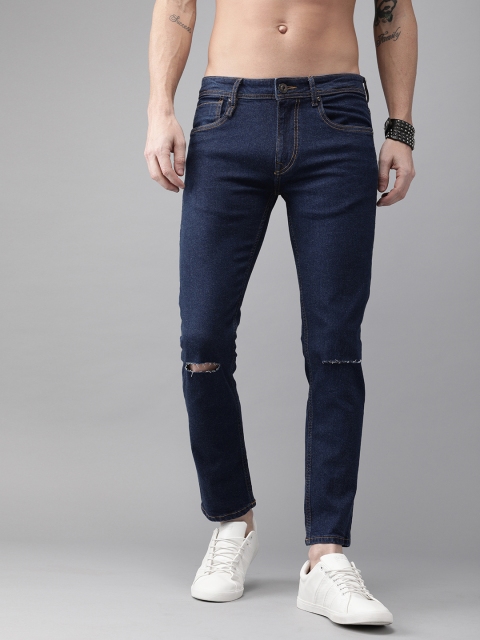 

Roadster Men Blue Skinny Fit Mid-Rise Slash Knee Stretchable Jeans