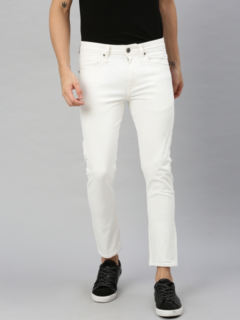 

Roadster Men White Skinny Fit Mid-Rise Clean Look Stretchable Cropped Jeans