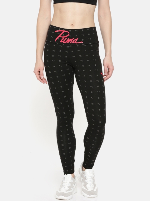 

Puma Women Black Printed Logo AOP Pack Tights