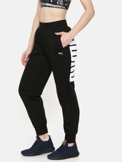 

Puma Women Black & White Printed Regular Fit Rebel FL Track Pants