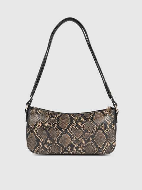 

Accessorize Brown & Black Printed Hobo Bag
