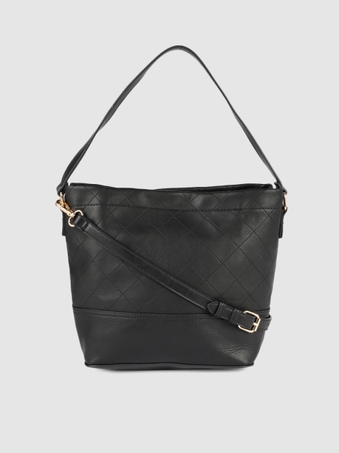 

Accessorize Black Textured Hobo Bag