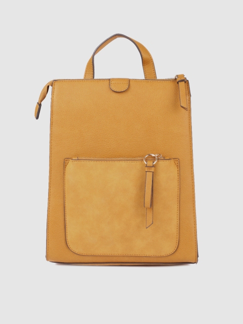 

Accessorize Women Mustard Yellow Solid Backpack