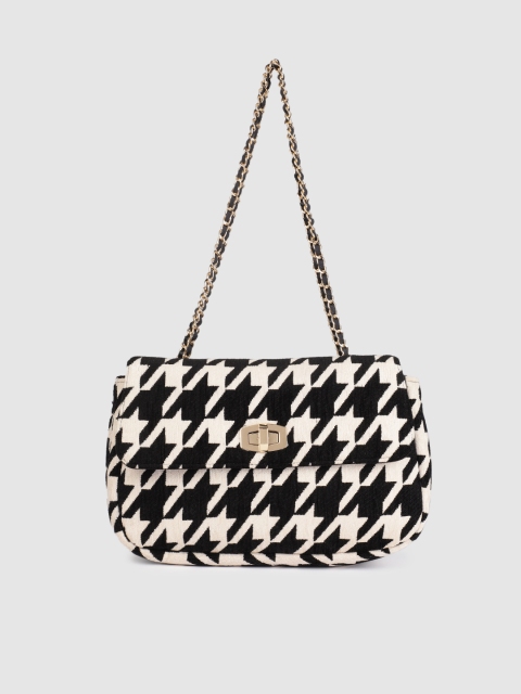 

Accessorize Black & Off-White Ayda Dogtooth Print Shoulder Bag