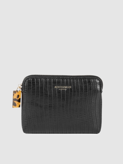 

Accessorize Women Black Textured Clutch