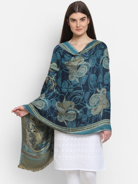 

Anekaant Women Navy Blue Woven Design Shawl