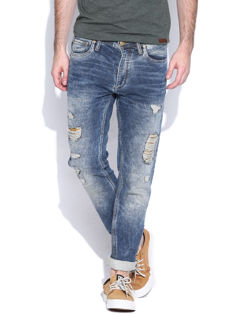 

Jack & Jones Blue Washed Mike Comfort Fit Jeans