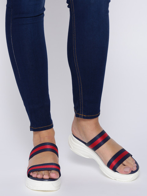 

Lavie Women Black & Red Striped Comfort Heels