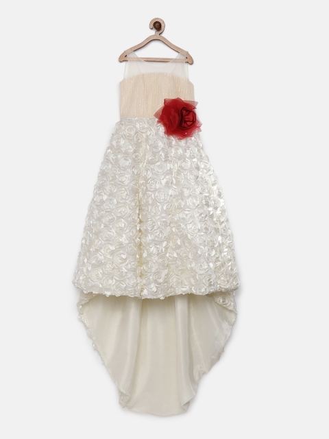 

Pink Cow Girls Solid White A-Line Dress