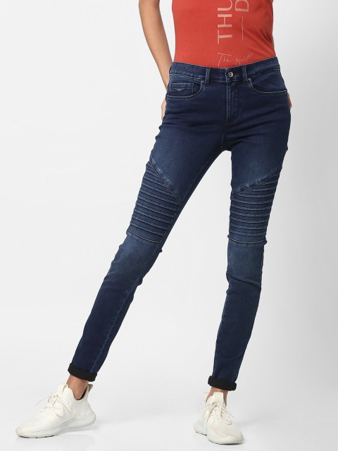 

ONLY Women Blue Skinny Fit Mid-Rise Clean Look Stretchable Jeans