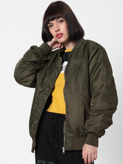 

ONLY Women Green Solid Jacket