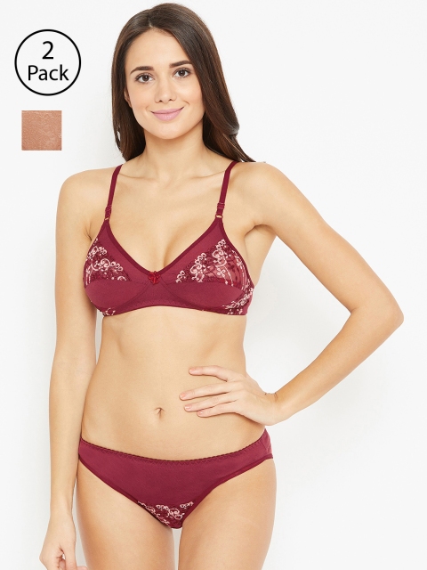 

N-Gal Women Pack of 2 Lingerie Set, Maroon