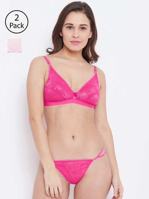

N-Gal Women Pack of 2 Pink Lingerie Set