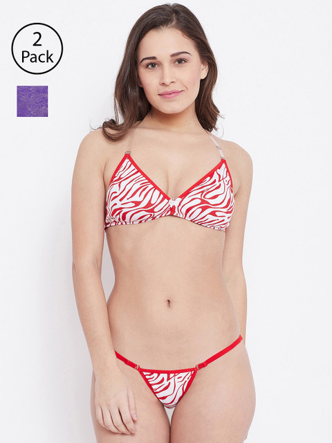 

N-Gal Women Pack of 2 Lingerie Set, Red
