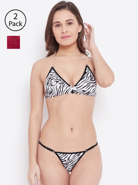 

N-Gal Women Pack of 2 Lingerie Set, Maroon