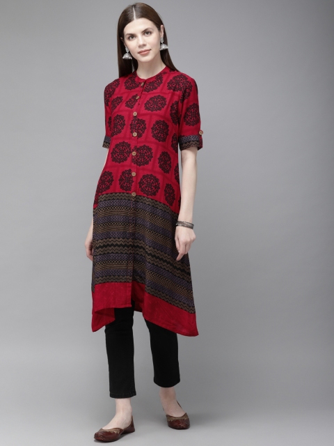 

Anouk Women Red & Black Printed A-Line Kurta
